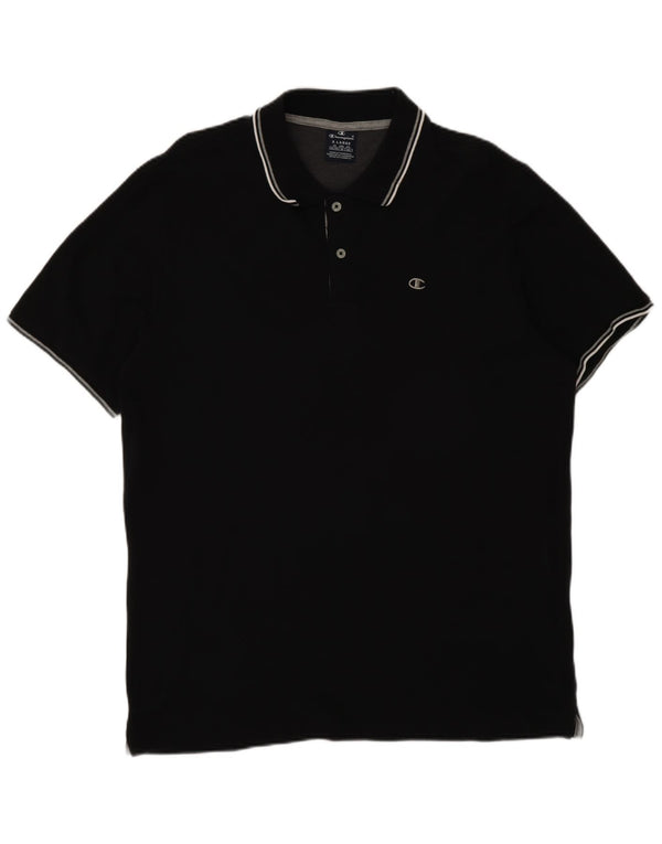 Champion Mens Polo Shirt XL Black Cotton