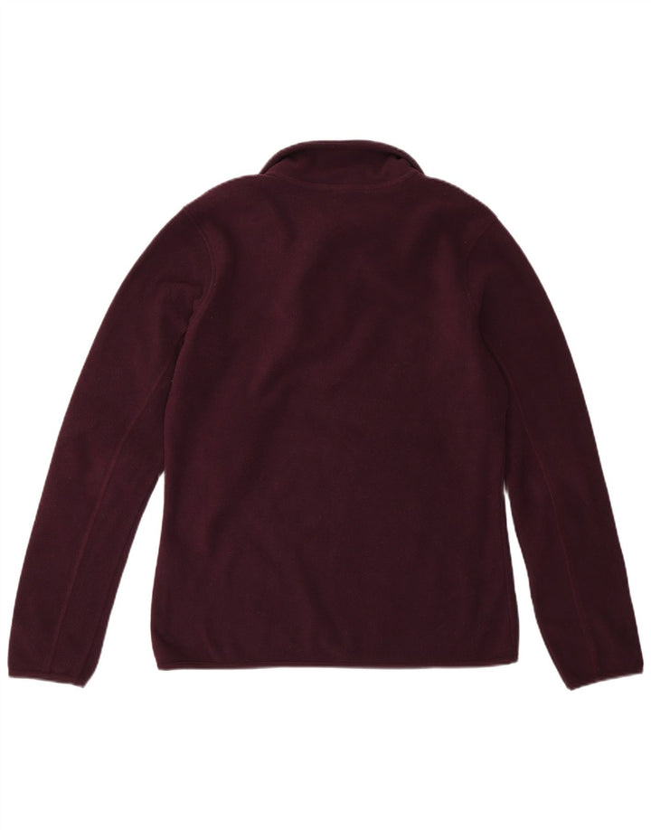 Carrera Womens Zip Neck Fleece Jumper UK 14 Medium Maroon Polyester