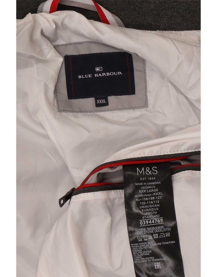 Marks & Spencer Mens Blue Harbour Bomber Jacket 3XL Grey Polyester