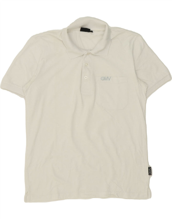 GIANMARCO VENTURI Mens Polo Shirt Medium White Cotton Vintage Gianmarco Venturi and Second-Hand Gianmarco Venturi from Messina Hembry 