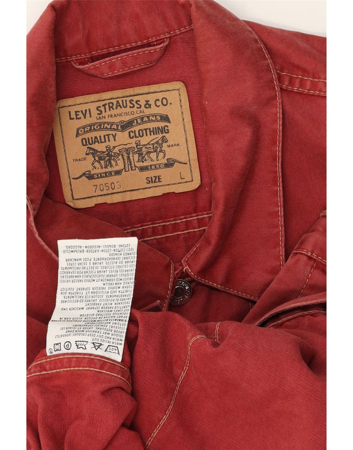 Levi's Mens Denim Jacket UK 40 Large Red Cotton