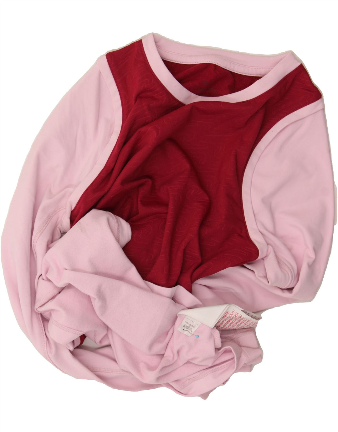 NIKE Girls Top Long Sleeve 10-11 Years Medium Pink Colourblock Polyester Vintage Nike and Second-Hand Nike from Messina Hembry 