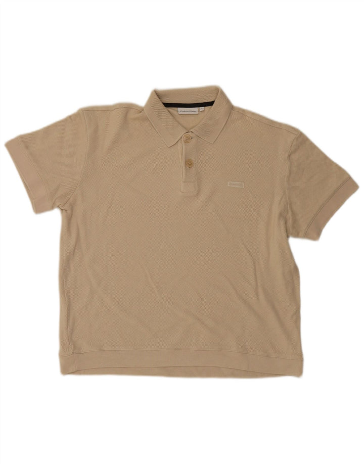 Calvin Klein Mens Polo Shirt Medium Beige