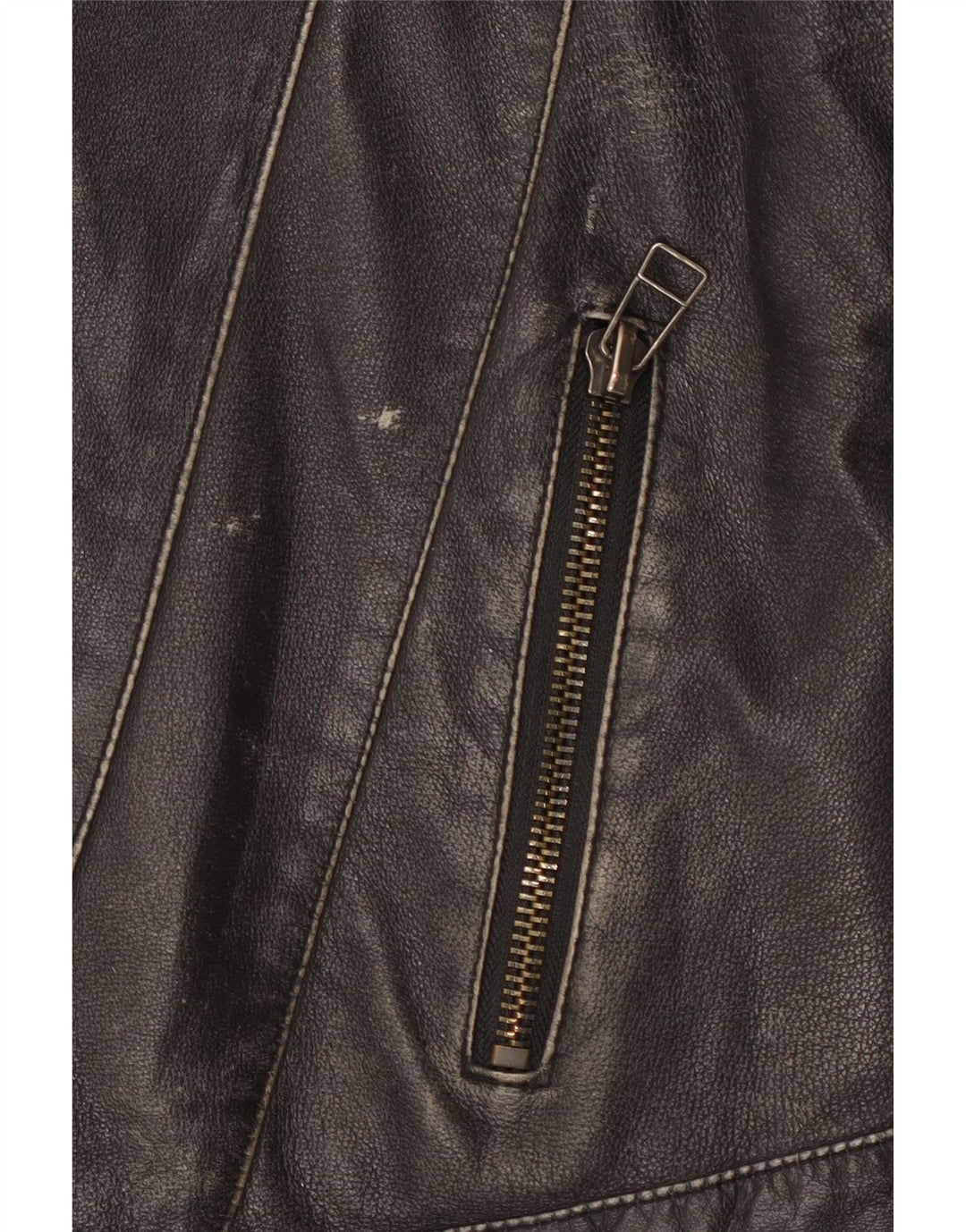 Vintage Mens Biker Leather Jacket UK 42 XL Black Leather