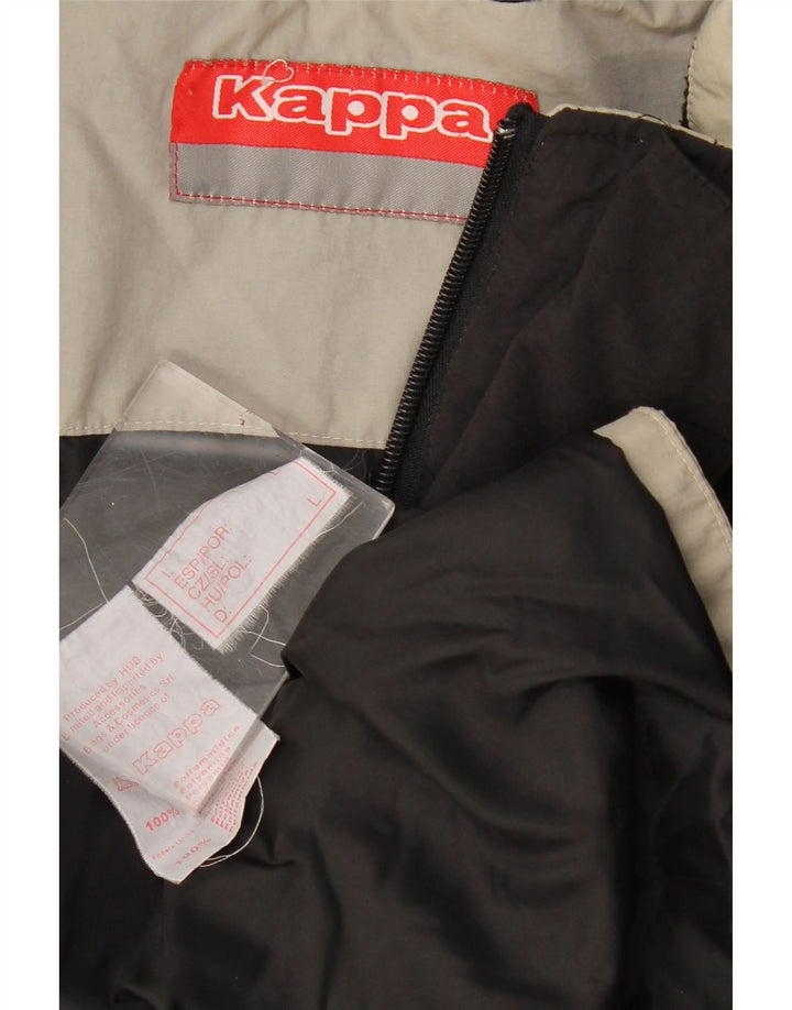 KAPPA Mens Windbreaker Jacket UK 40 Large Black Colourblock Polyamide