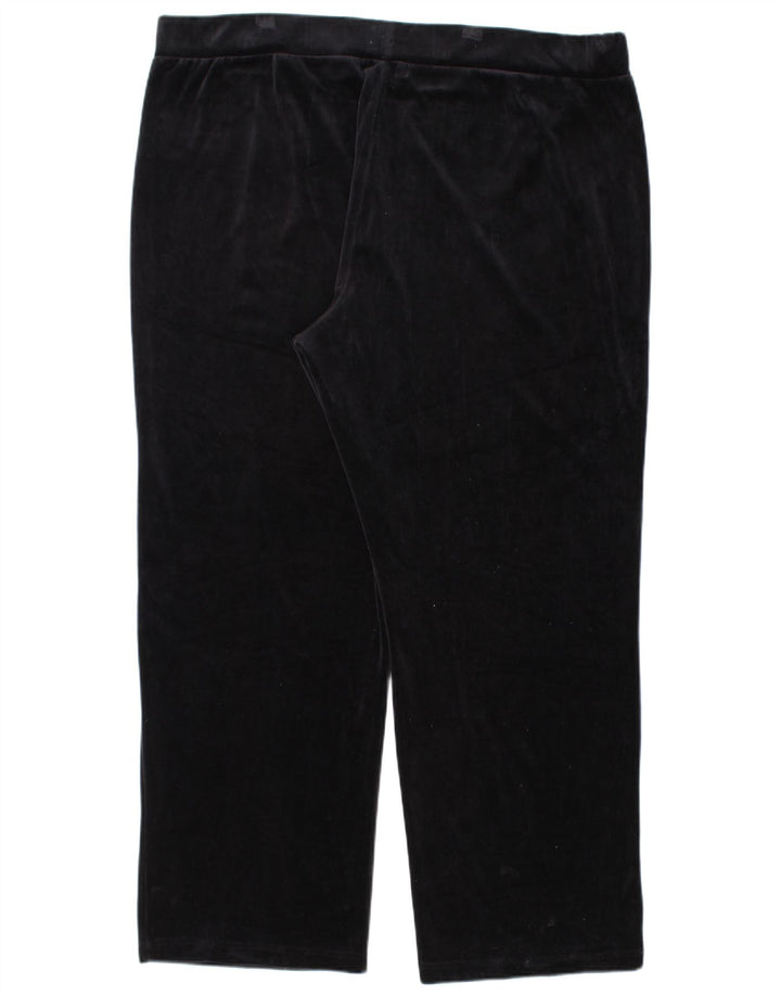 RALPH LAUREN Womens Velour Tracksuit Trousers UK 22 3XL  Black Cotton