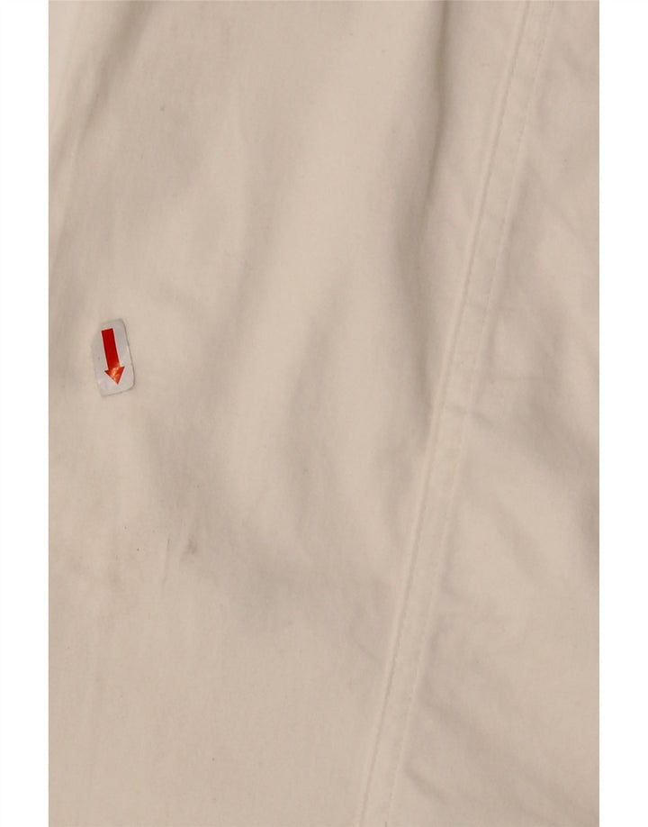 MOSCHINO Womens High Waist A-Line Skirt UK 14 W30 L23 White Cotton