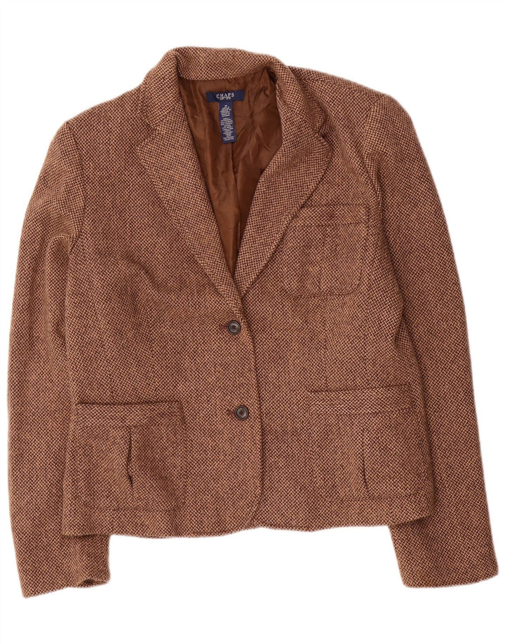 Chaps Womens 2 Button Blazer Jacket US 16 2XL Brown Viscose