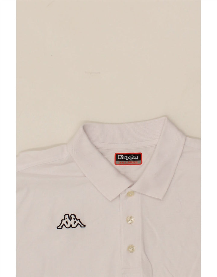 KAPPA Mens Polo Shirt 2XL White Cotton Vintage Kappa and Second-Hand Kappa from Messina Hembry 