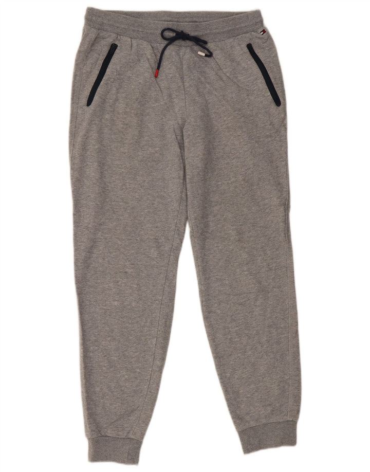 Tommy Hilfiger Mens Tracksuit Trousers Joggers Small Grey Cotton