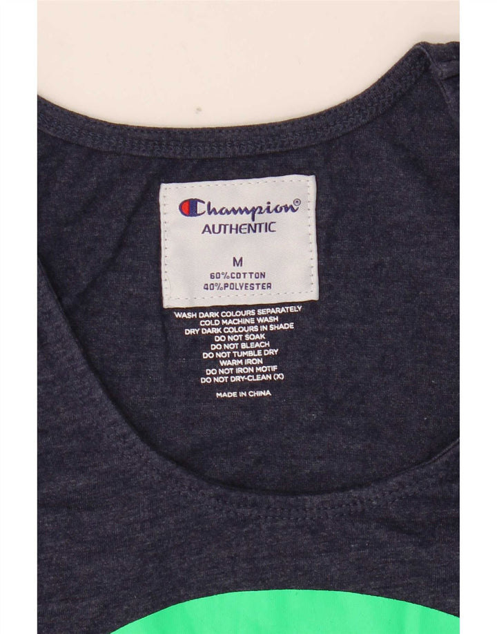 Champion Mens Graphic Vest Top Medium Navy Blue Cotton