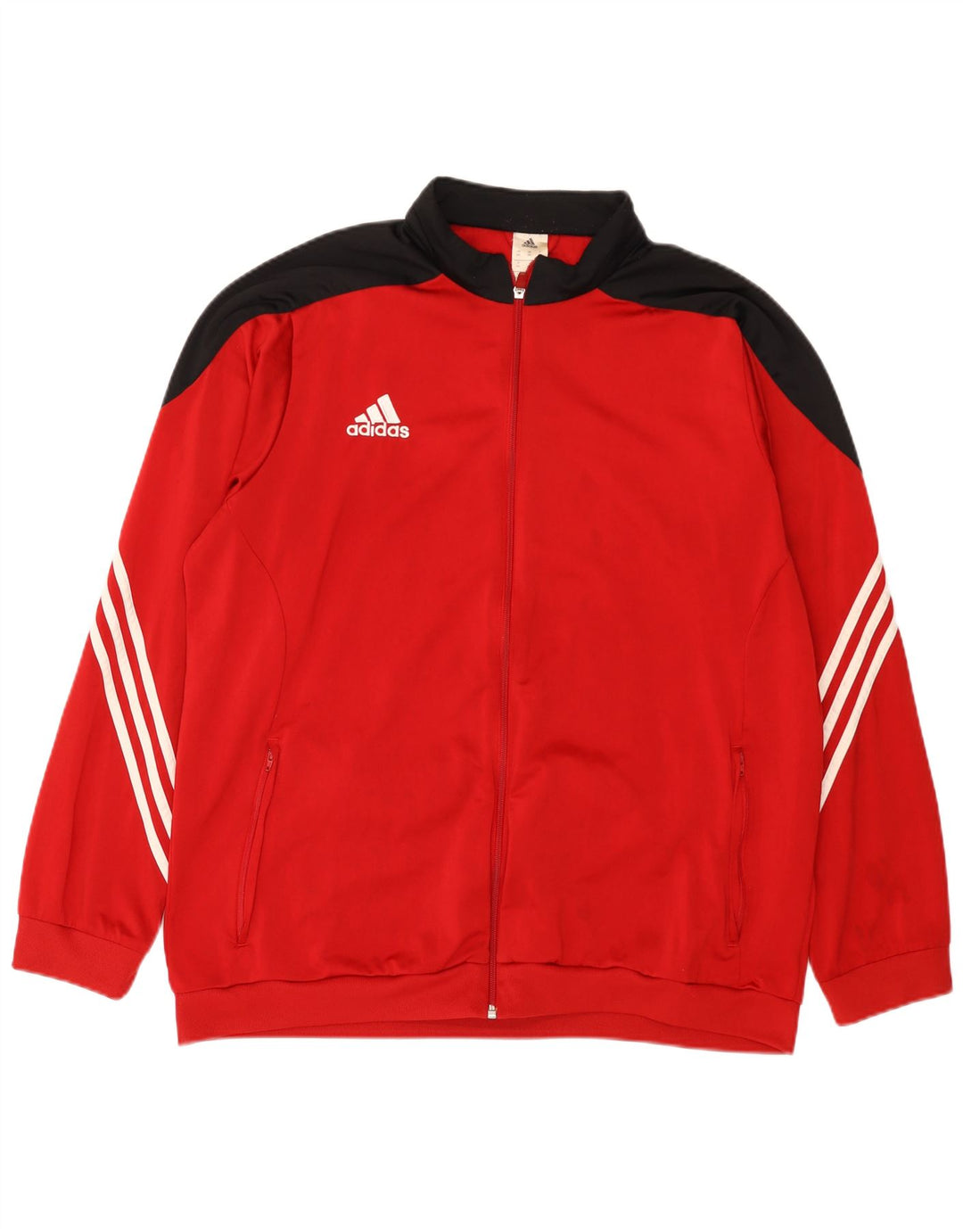Adidas Mens Tracksuit Top Jacket 2XL Red Colourblock Polyester