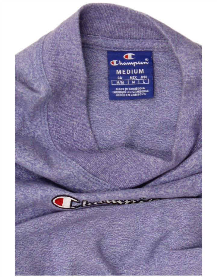 CHAMPION Womens Graphic T-Shirt Top UK 12 Medium Purple Flecked