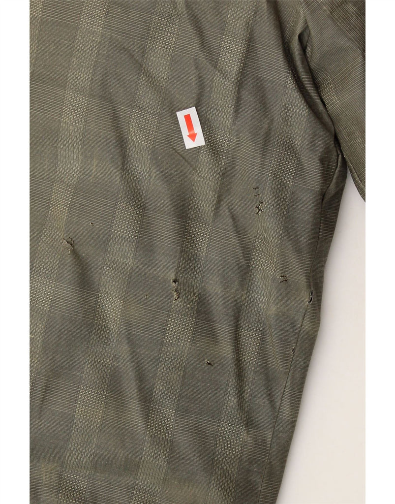 SCHOTT Mens Hooded Padded Bomber Jacket UK 36 Small Green Check Cotton Vintage Schott and Second-Hand Schott from Messina Hembry 