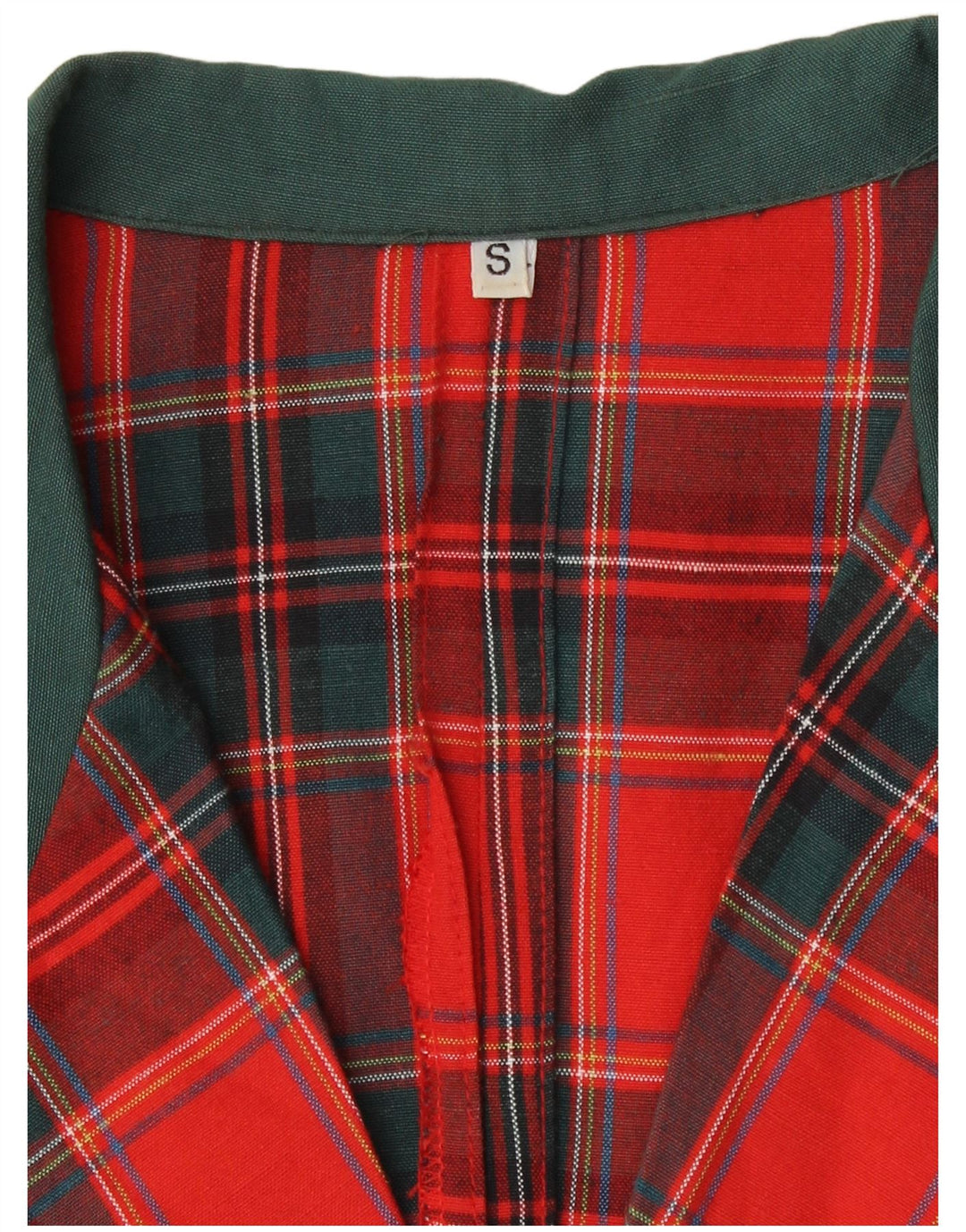 Vintage Womens Short Sleeve 2 Button Blazer Jacket UK 10 Small Red Check