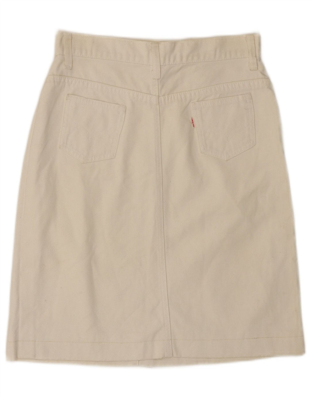 LEVI'S Womens Denim Skirt W26 Small Off White