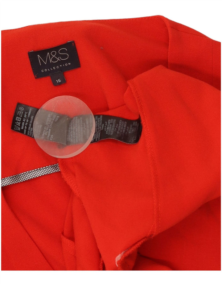 Marks & Spencer Womens Blazer Jacket UK 16 Large Red Polyester