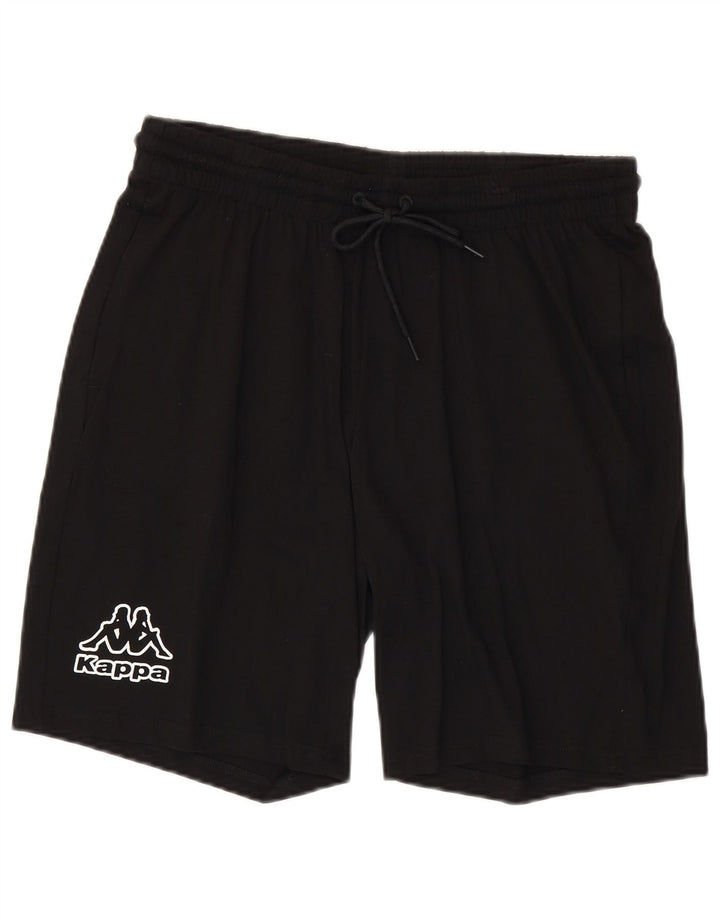 KAPPA Mens Graphic Sport Shorts Large  Black Cotton