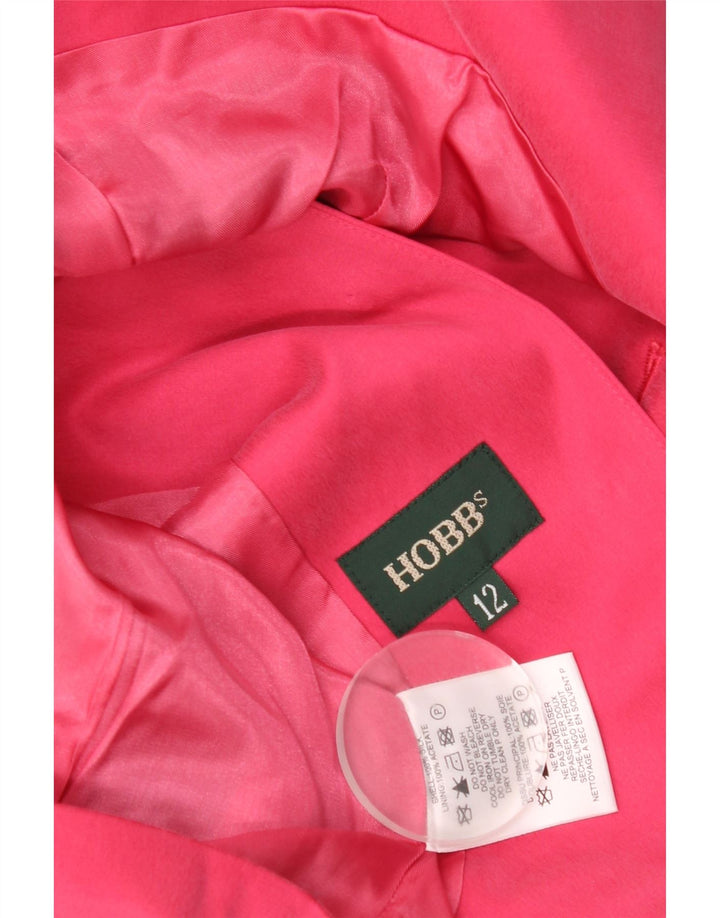 Hobbs Womens Crop 3 Button Blazer Jacket UK 12 Medium Pink Silk