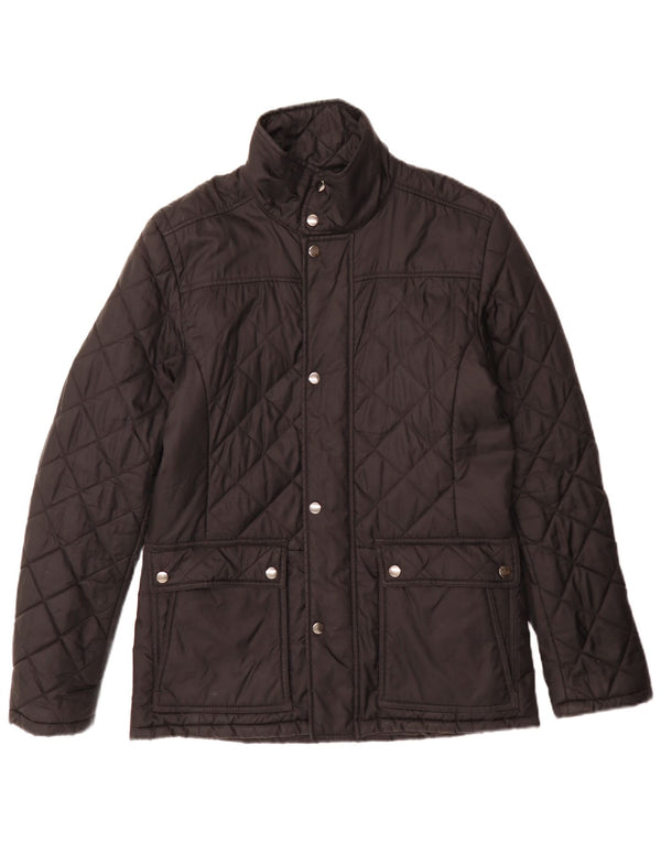 Reiss Mens Quilted Jacket UK 38 Medium Black Nylon