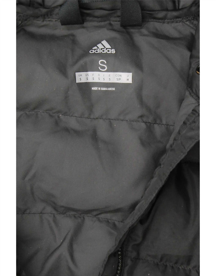 Adidas Mens Hooded Padded Jacket UK 36 Small Black Polyester