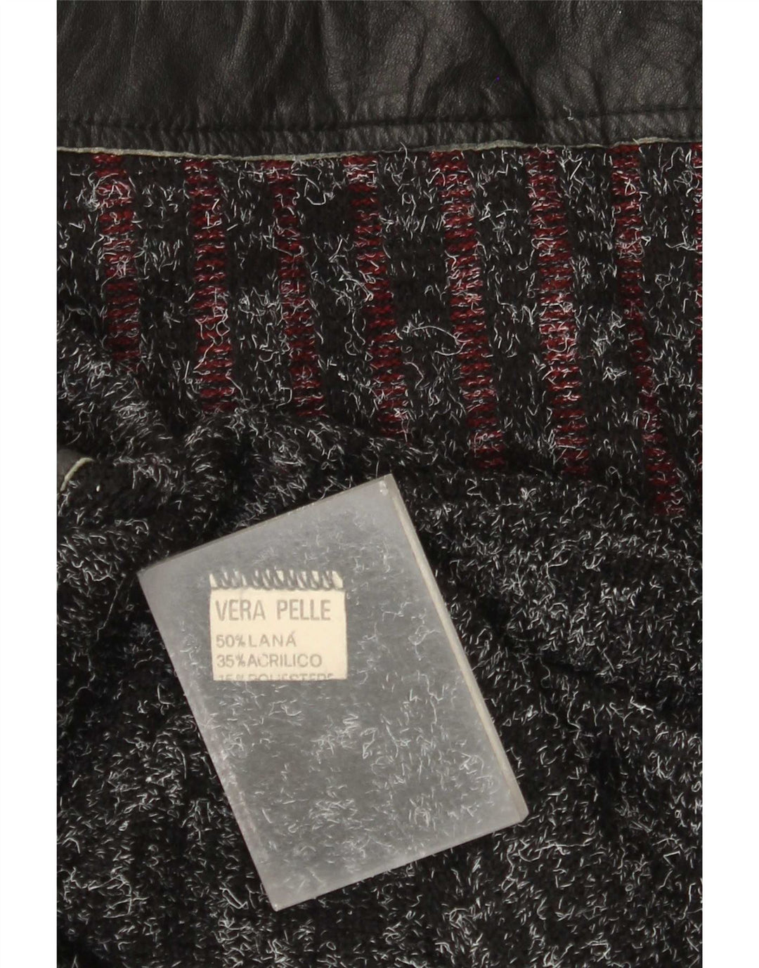 Vintage Mens Crew Neck Jumper Sweater Large Black Patchwork Wool