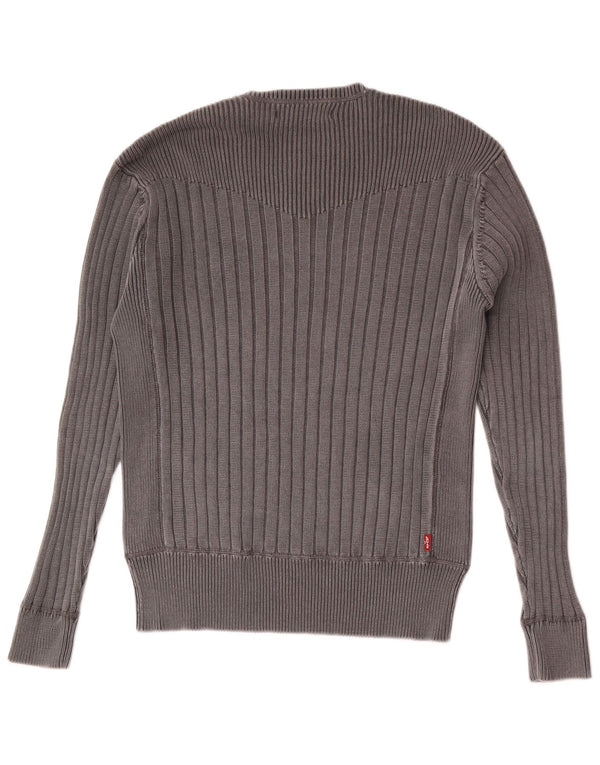 Levi's Mens Crew Neck Jumper Sweater Large Grey Cotton