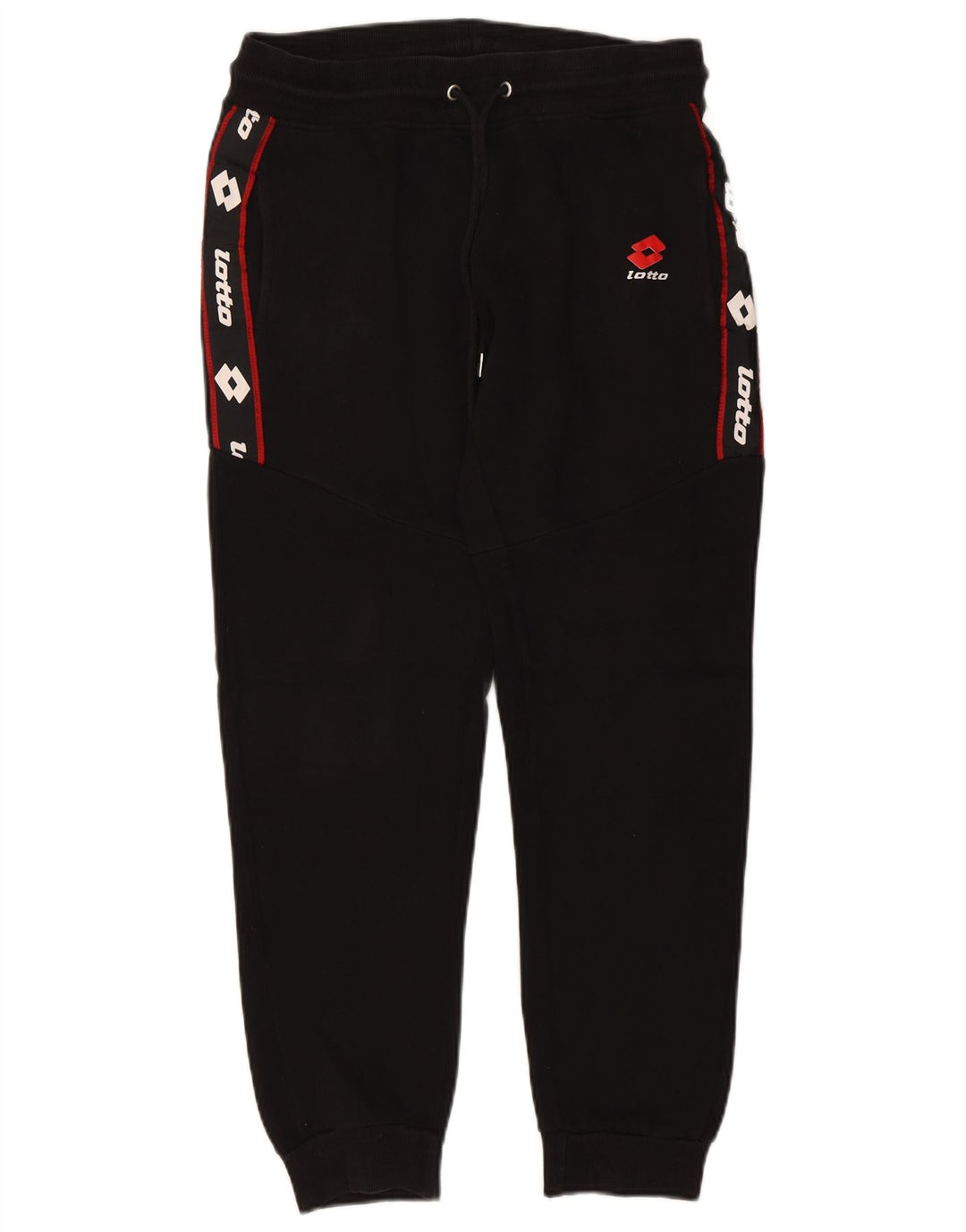 LOTTO Mens Graphic Tracksuit Trousers Joggers Medium Black Cotton