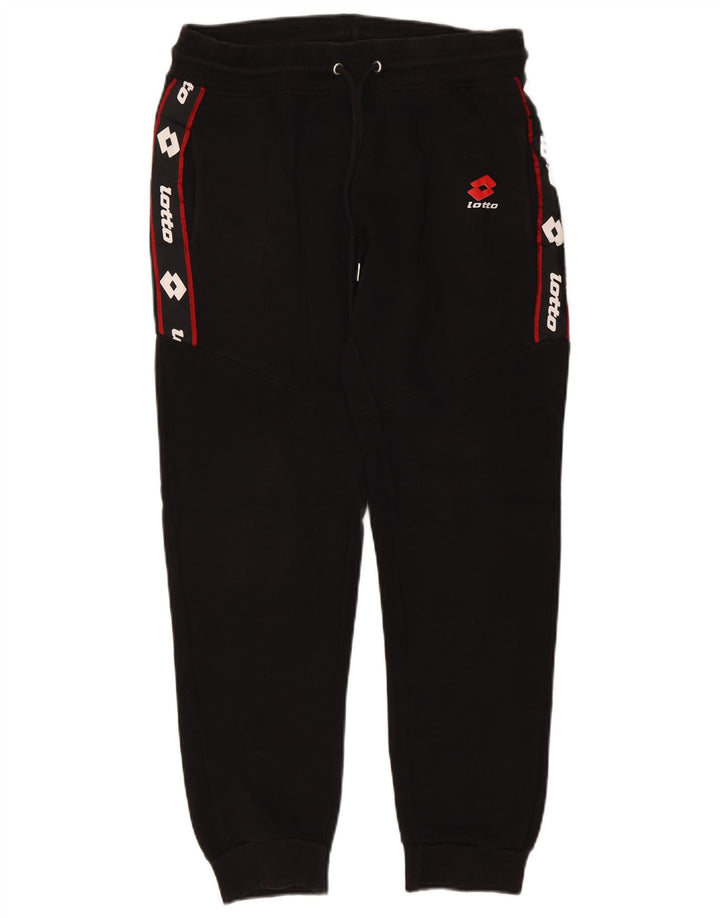 LOTTO Mens Graphic Tracksuit Trousers Joggers Medium Black Cotton
