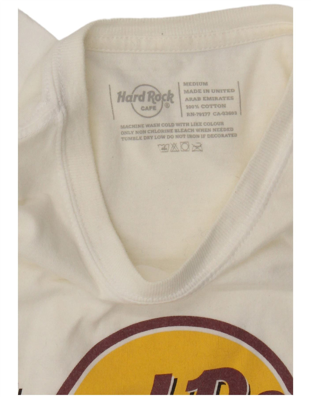Hard Rock Cafe Mens London Graphic T-Shirt Top Medium White Cotton