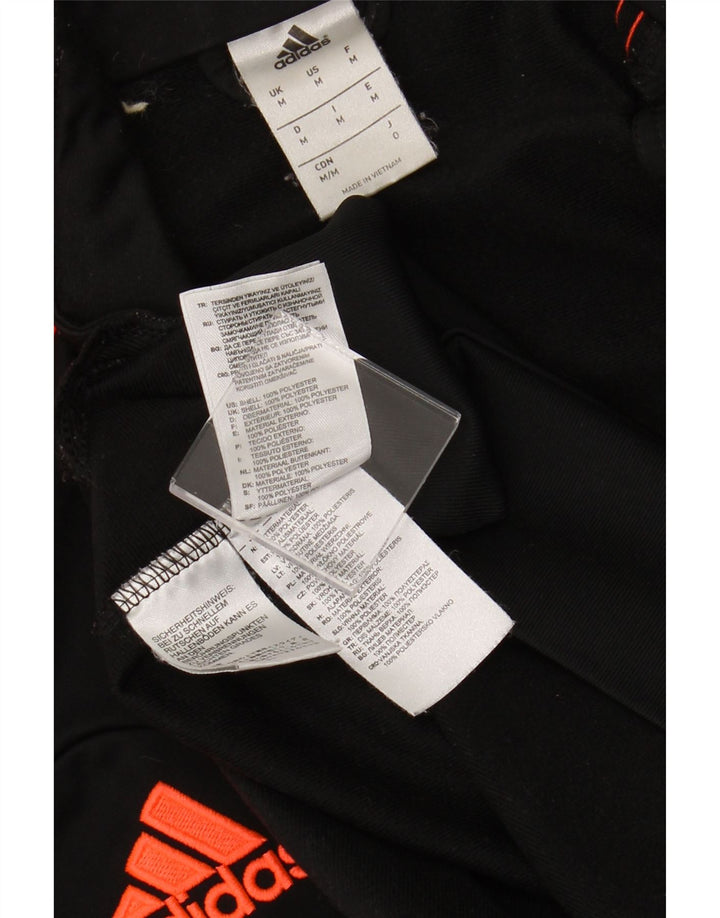 ADIDAS Mens Tracksuit Top Jacket Medium Black Colourblock Polyester
