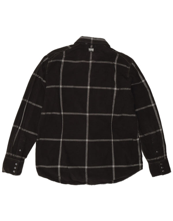 G-Star Mens Corduroy Shirt XL Black Check Cotton