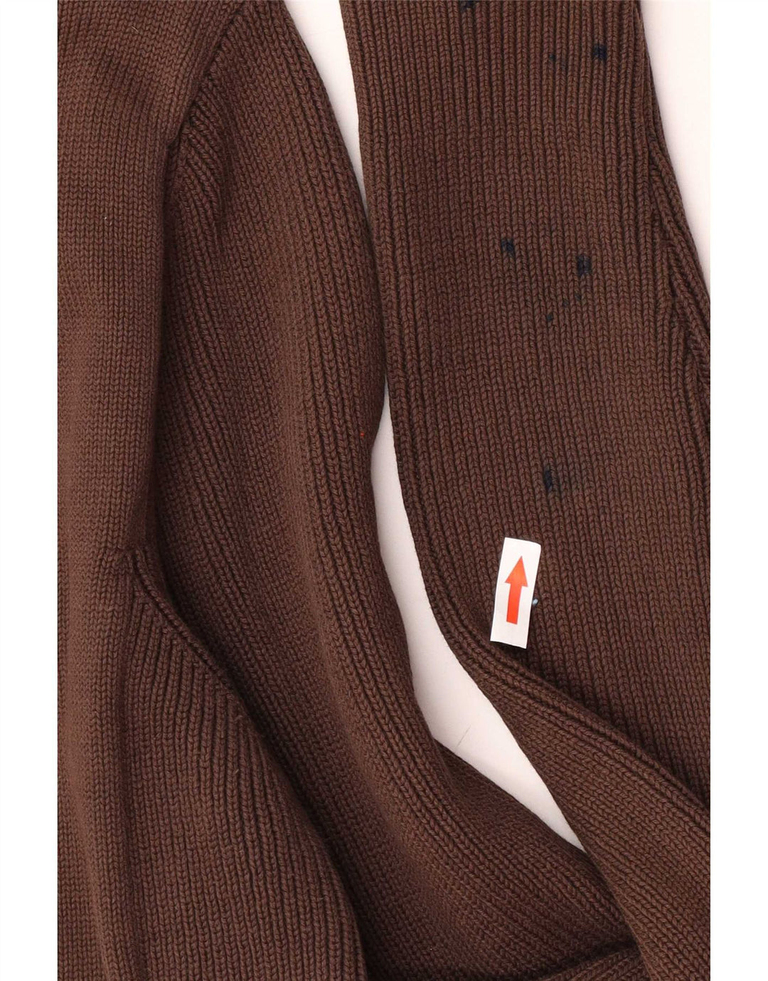 Zara Mens Cardigan Sweater Large Brown Cotton
