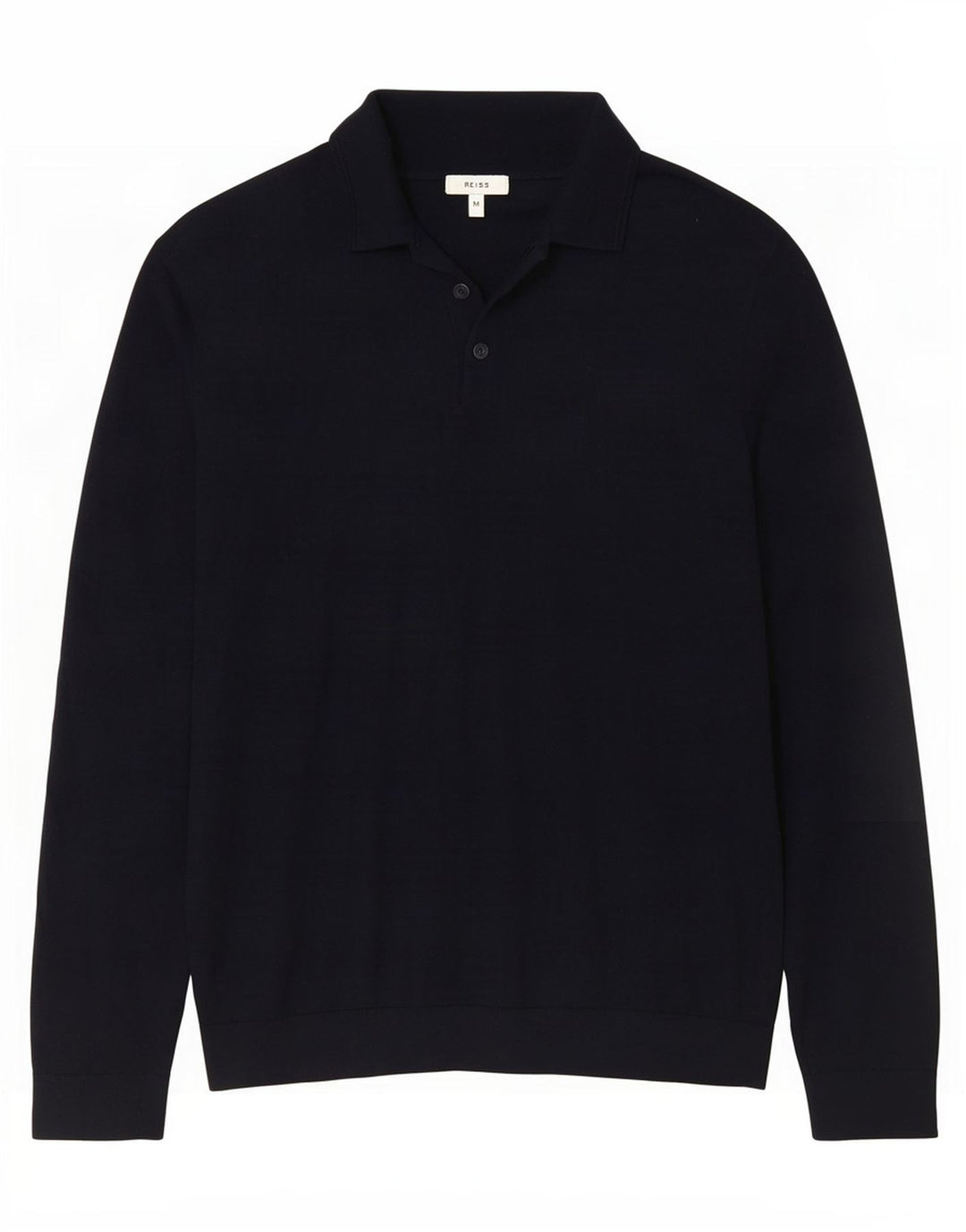 Reiss Mens Polo Neck Jumper Sweater Medium Navy Blue Wool