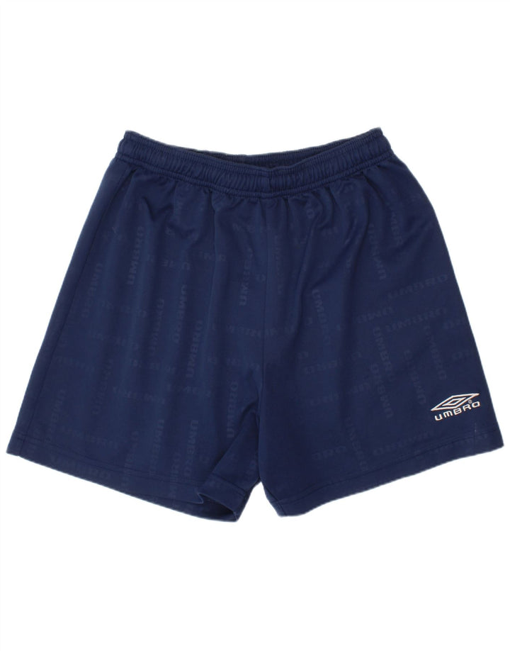 UMBRO Boys Graphic Sport Shorts 13-14 Years Navy Blue Polyester
