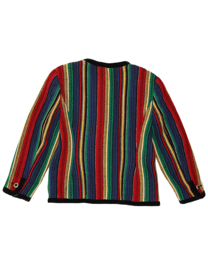 MORLY'S Womens 4 Button Blazer Jacket IT 46 Large Multicoloured Striped