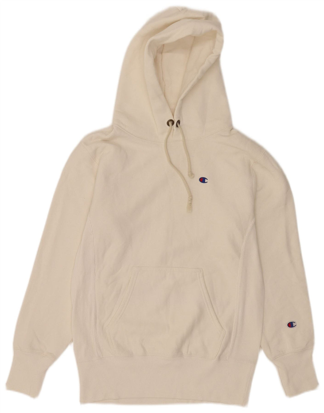 Champion Mens Reverse Weave Hoodie Jumper Small White Cotton