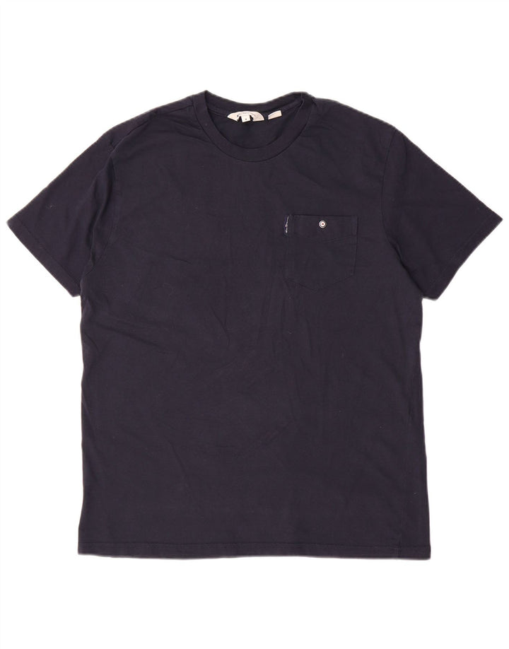 BEN SHERMAN Mens T-Shirt Top Medium Navy Blue Cotton