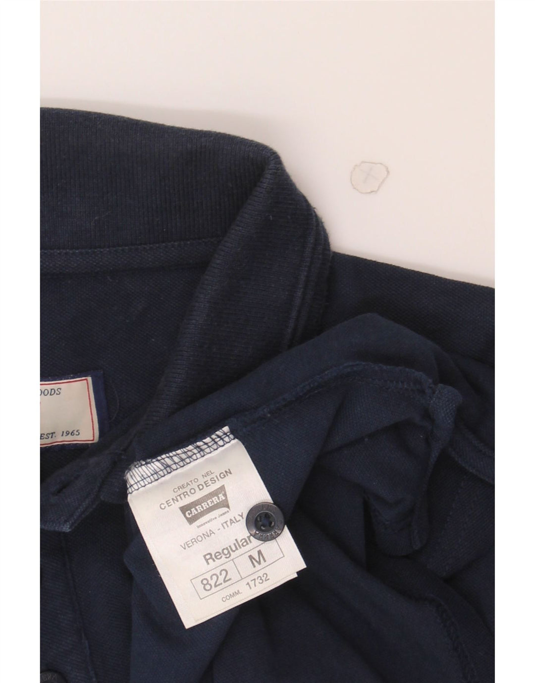 CARRERA Mens Long Sleeve Polo Shirt Medium Navy Blue Cotton Vintage Carrera and Second-Hand Carrera from Messina Hembry 