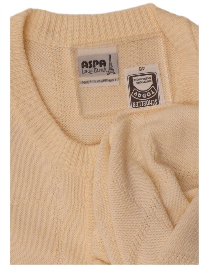Aspa Womens Cardigan Sweater EU 48 2XL Beige Polyacrylic