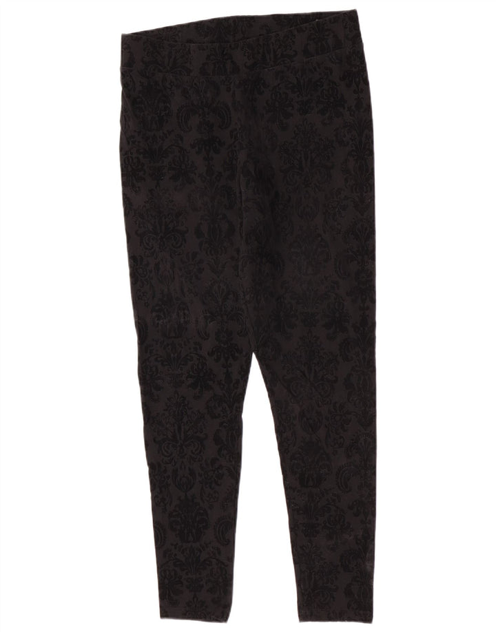 Marks & Spencer Womens Leggings UK 14 Medium  Black Paisley Cotton