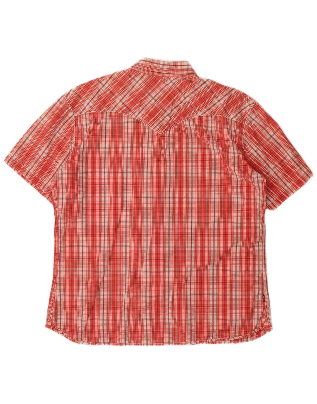 LEVI'S Mens Short Sleeve Shirt XL Red Check Cotton