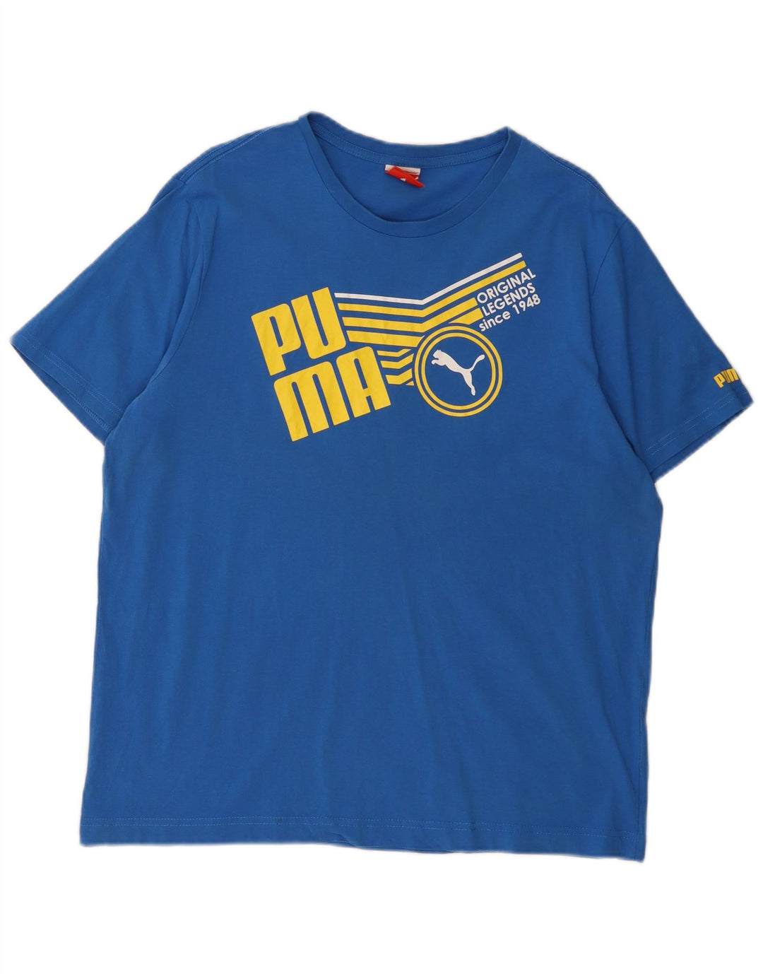 PUMA Mens Graphic T-Shirt Top XL Blue