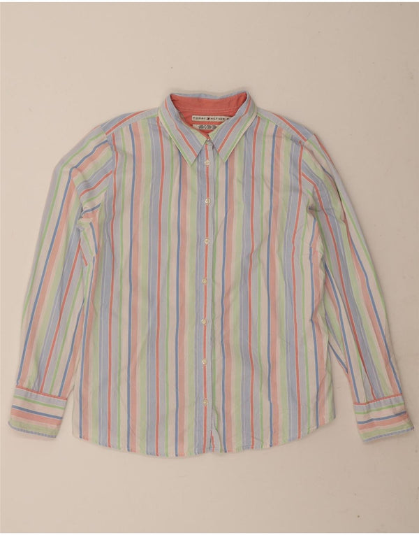 Tommy Hilfiger Womens Shirt UK 18 XL Multicoloured Striped Cotton