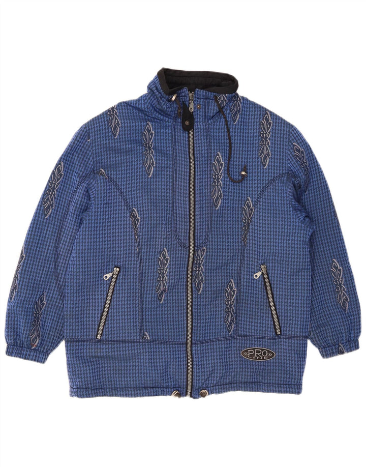 PROLINE Womens Windbreaker Jacket UK 18 XL Blue Houndstooth
