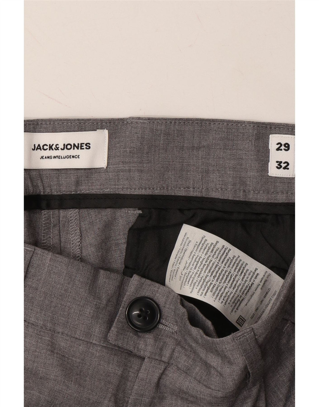 JACK & JONES Mens Pegged Suit Trousers W29 L29 Grey Polyester Vintage Jack & Jones and Second-Hand Jack & Jones from Messina Hembry 