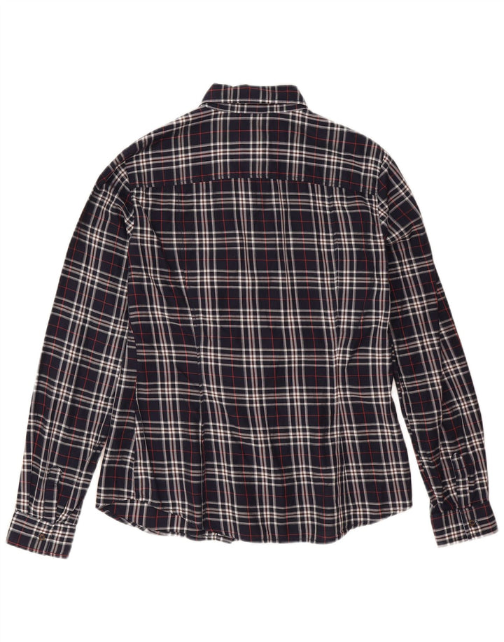 Massimo Dutti Womens Shirt EU 38 Small Navy Blue Check
