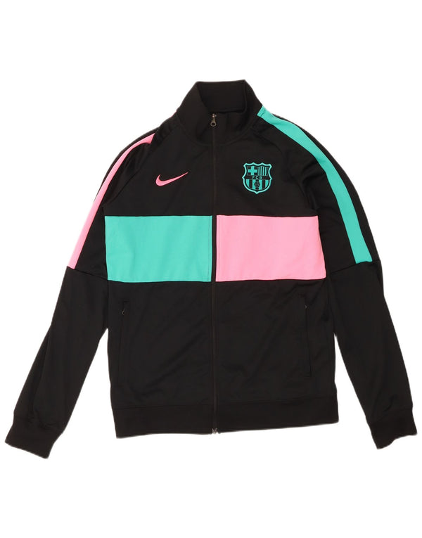 Nike Boys Barcelona Tracksuit Top Jacket 13-14 Years XL Black Colourblock