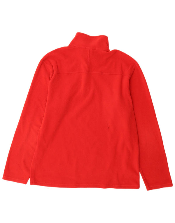The North Face Mens Zip Neck Fleece Jumper Medium Red Polyester
