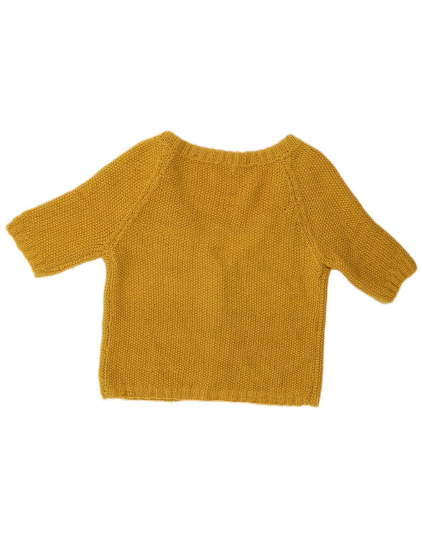 Vintage Womens 1/2 Sleeve Crop Cardigan Sweater UK 10 Small Green